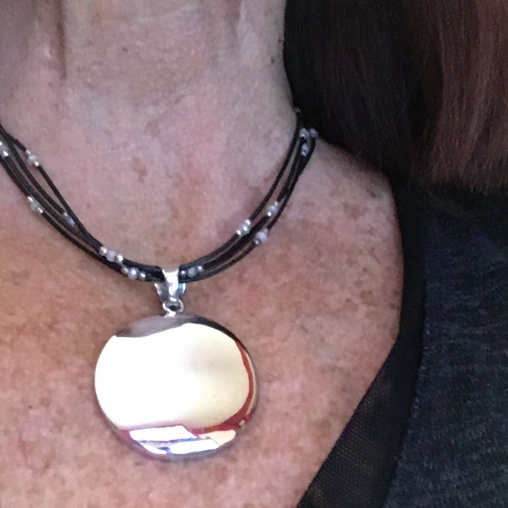 Silpada Leather Necklace And A Wavy Disc Pendant